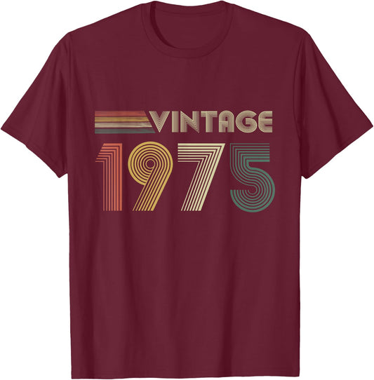 Vintage 1975, 1975 Birthday, 1975 T-Shirt - T-Shirt | Maroon
