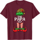 Papa Elf Father Christmas Family Matching Group T-Shirt - T-Shirt | Maroon