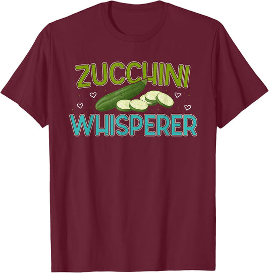 Zucchini Whisperer Funny Veggie Vegetable Farmer Vegetarian T-Shirt - T-Shirt | Maroon