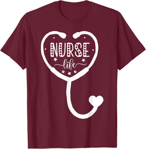 Nurse Life T-Shirt - T-Shirt | Maroon