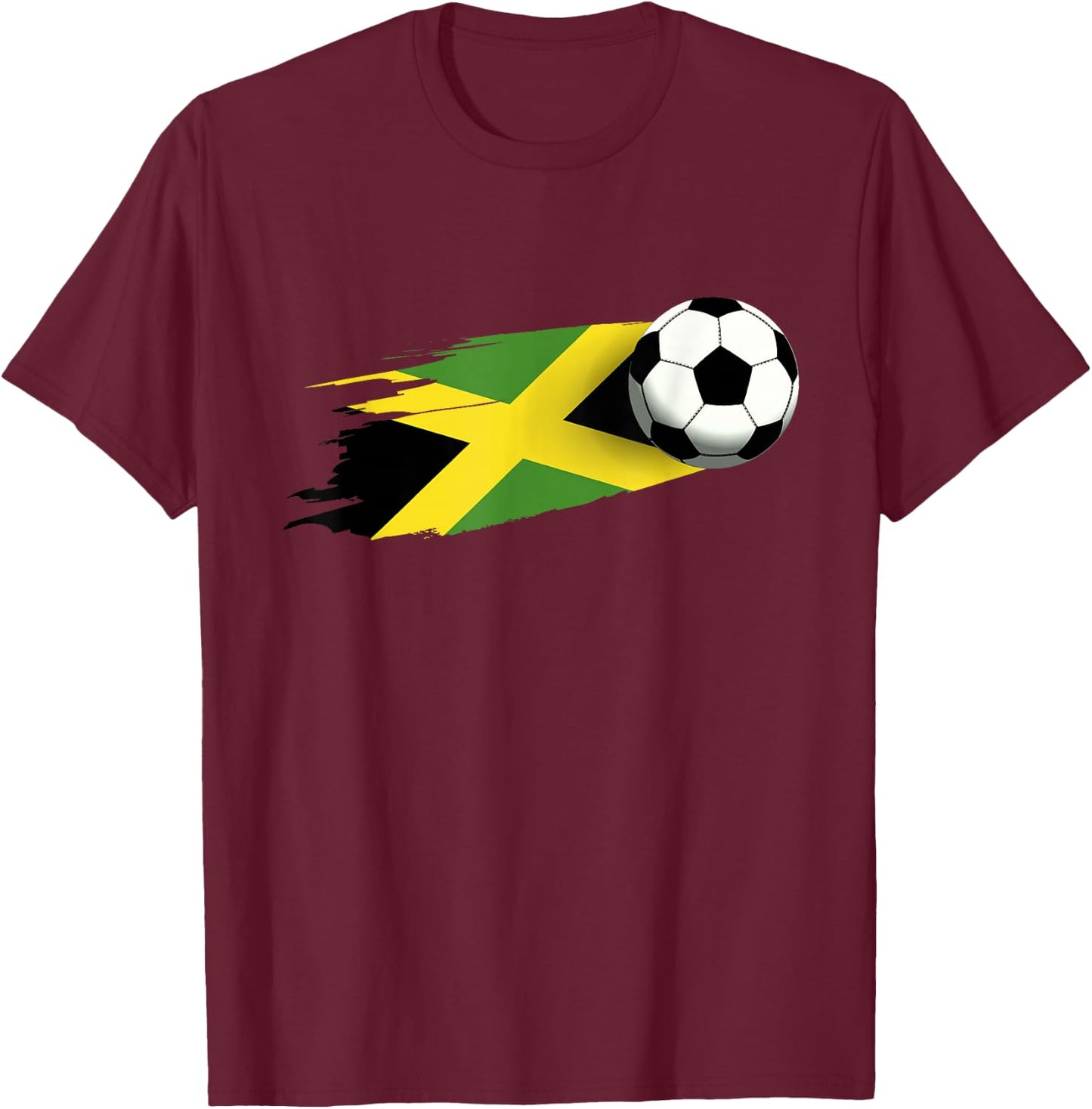 Jamaica Flag Jersey Jamaican Soccer Team Jamaican T-Shirt - T-Shirt | Maroon