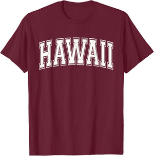 Hawaii Varsity Sports Athletic Jersey Style T-Shirt - T-Shirt | Maroon
