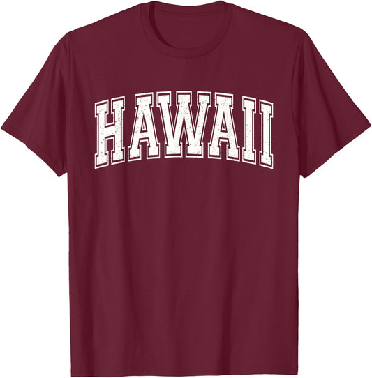 Hawaii Varsity Sports Athletic Jersey Style T-Shirt - T-Shirt | Maroon