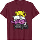 Axolotl Non Binary Flag Envy NB Queer Nonbinary Pride T-Shirt - T-Shirt | Maroon