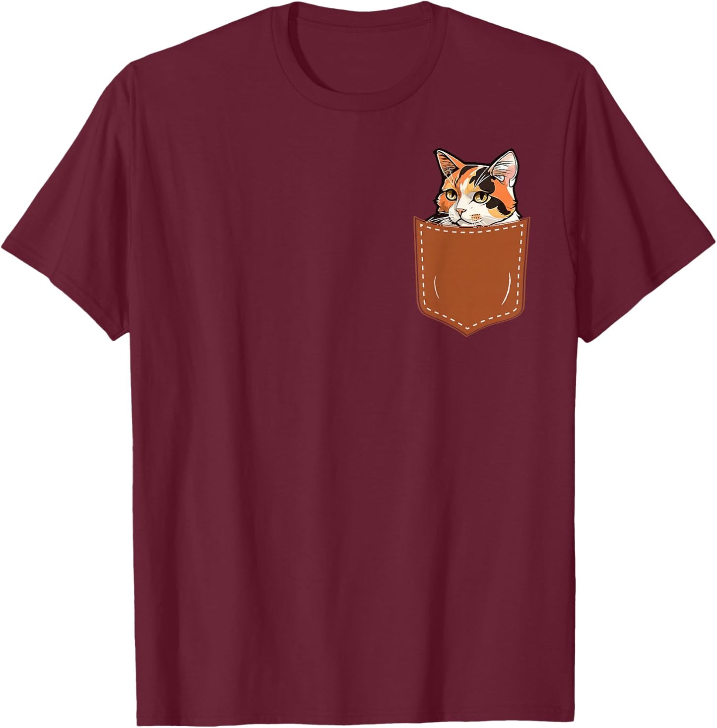 Funny Calico Cat in My Pocket,Calico Lover Owner T-Shirt - T-Shirt | Maroon