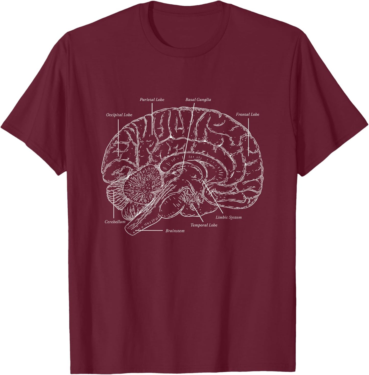 Brain Anatomy Brain Surgery Warrior Recovery Tumor Cancer T-Shirt - T-Shirt | Maroon