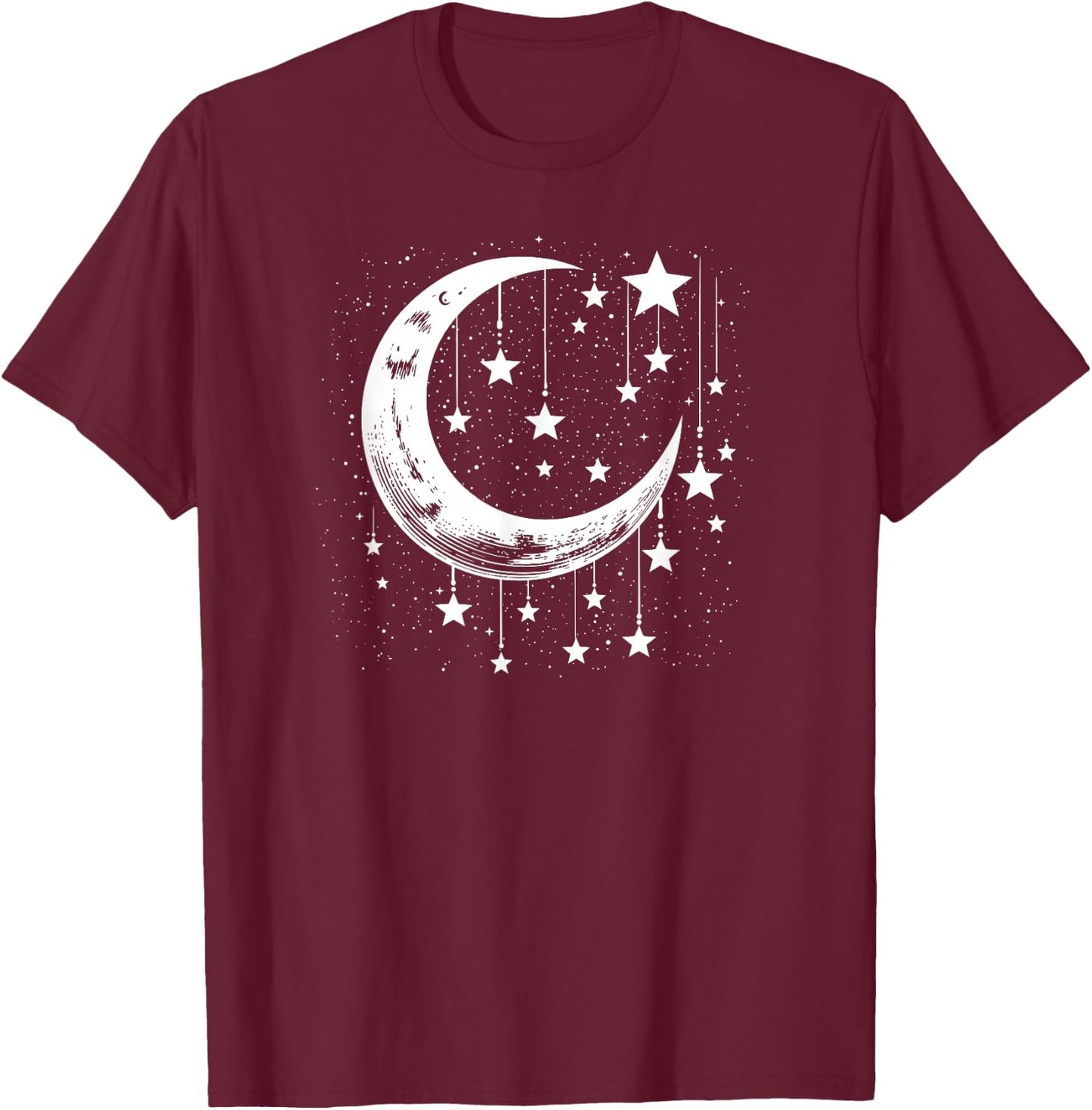 Galaxy Night Sky Moon Lunar Stars Love T-Shirt - T-Shirt | Maroon