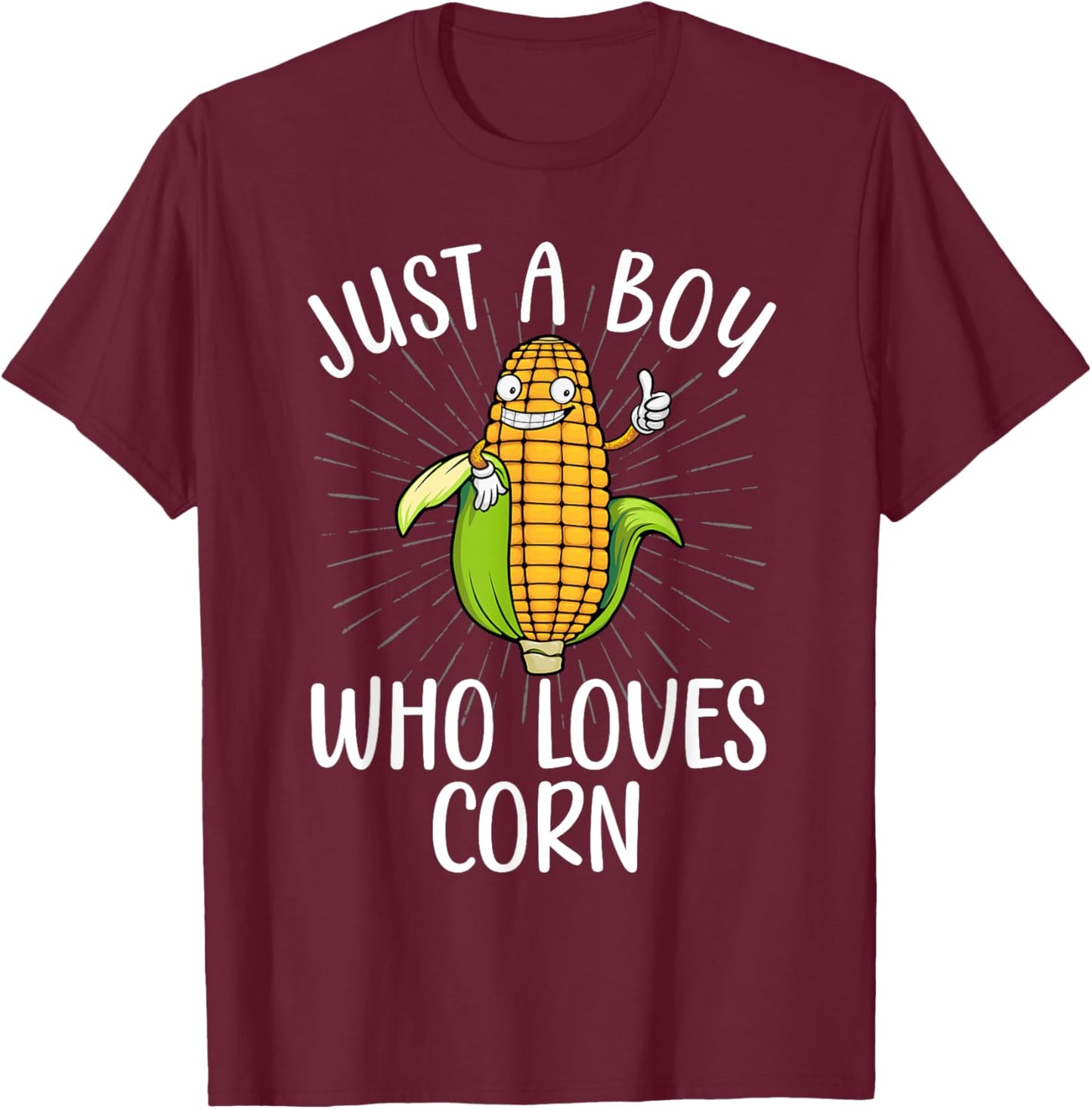 Cute Corn Art For Boys Kids Men Corn On The Cob Farmers Food T-Shirt - T-Shirt | Maroon