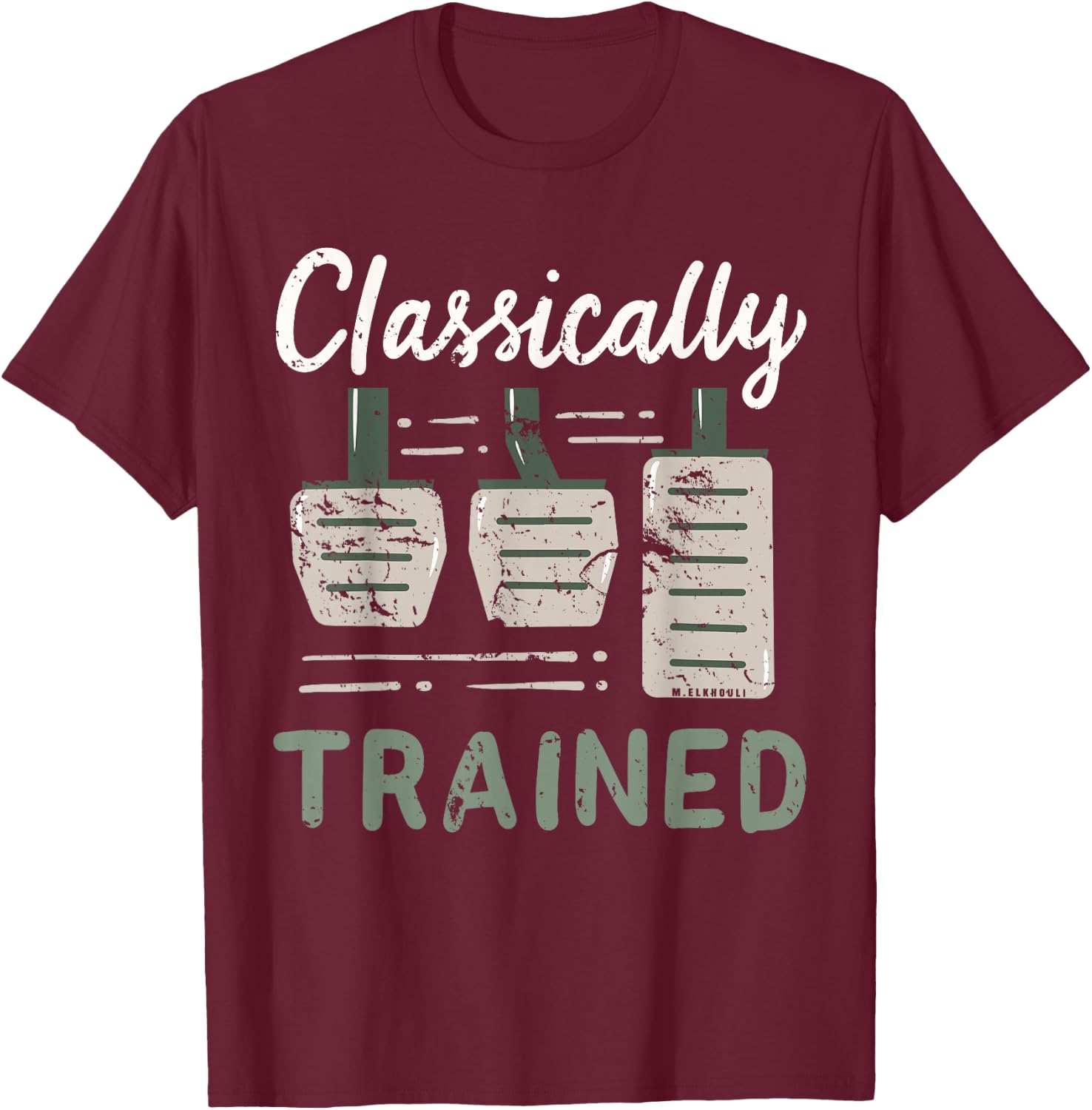 Three Pedals Classically Trained Manual Transmission Racing T-Shirt - T-Shirt | Maroon