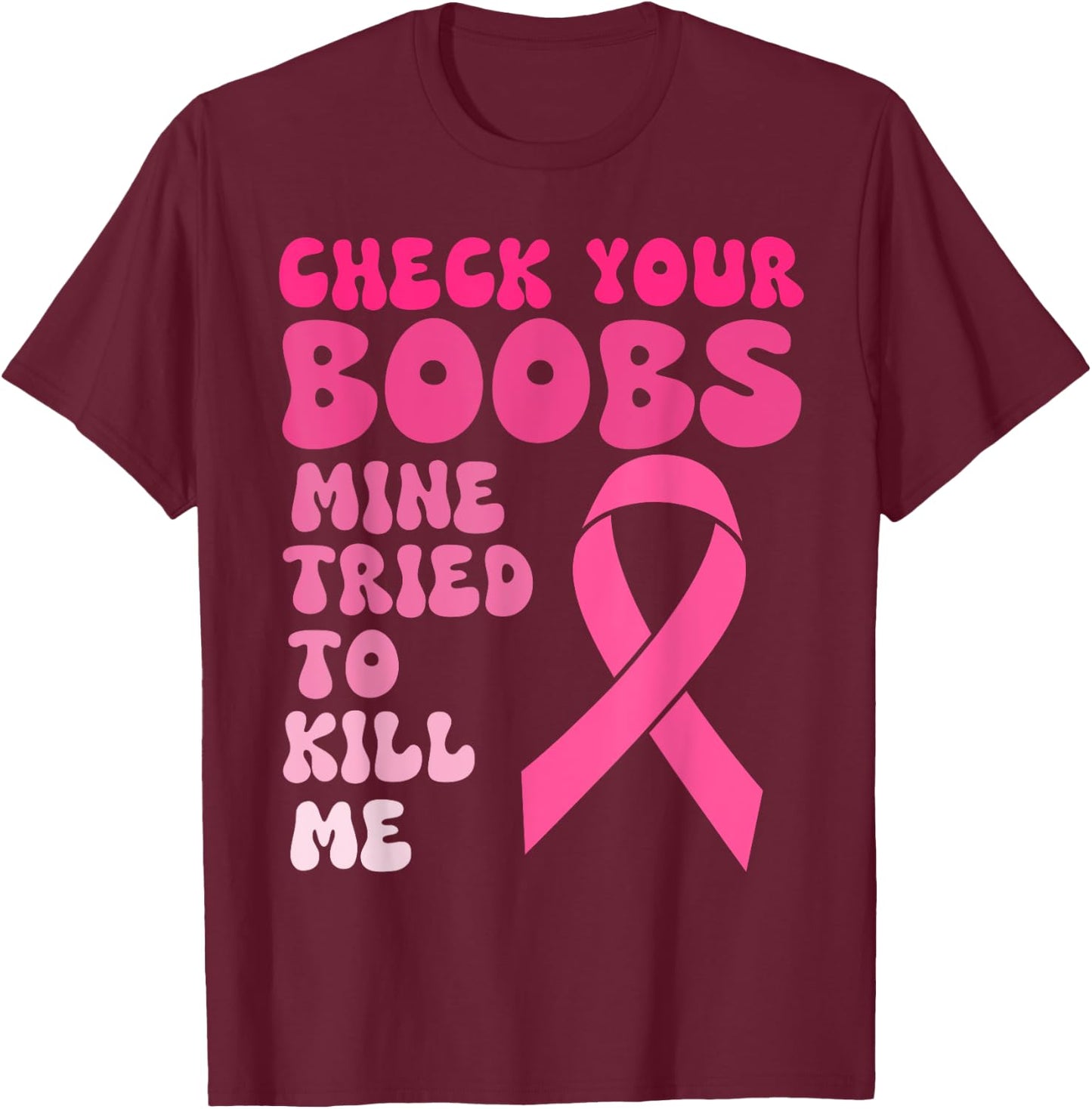 Breast Cancer Awereness Supporter, Fighter & Survivor Women T-Shirt - T-Shirt | Maroon