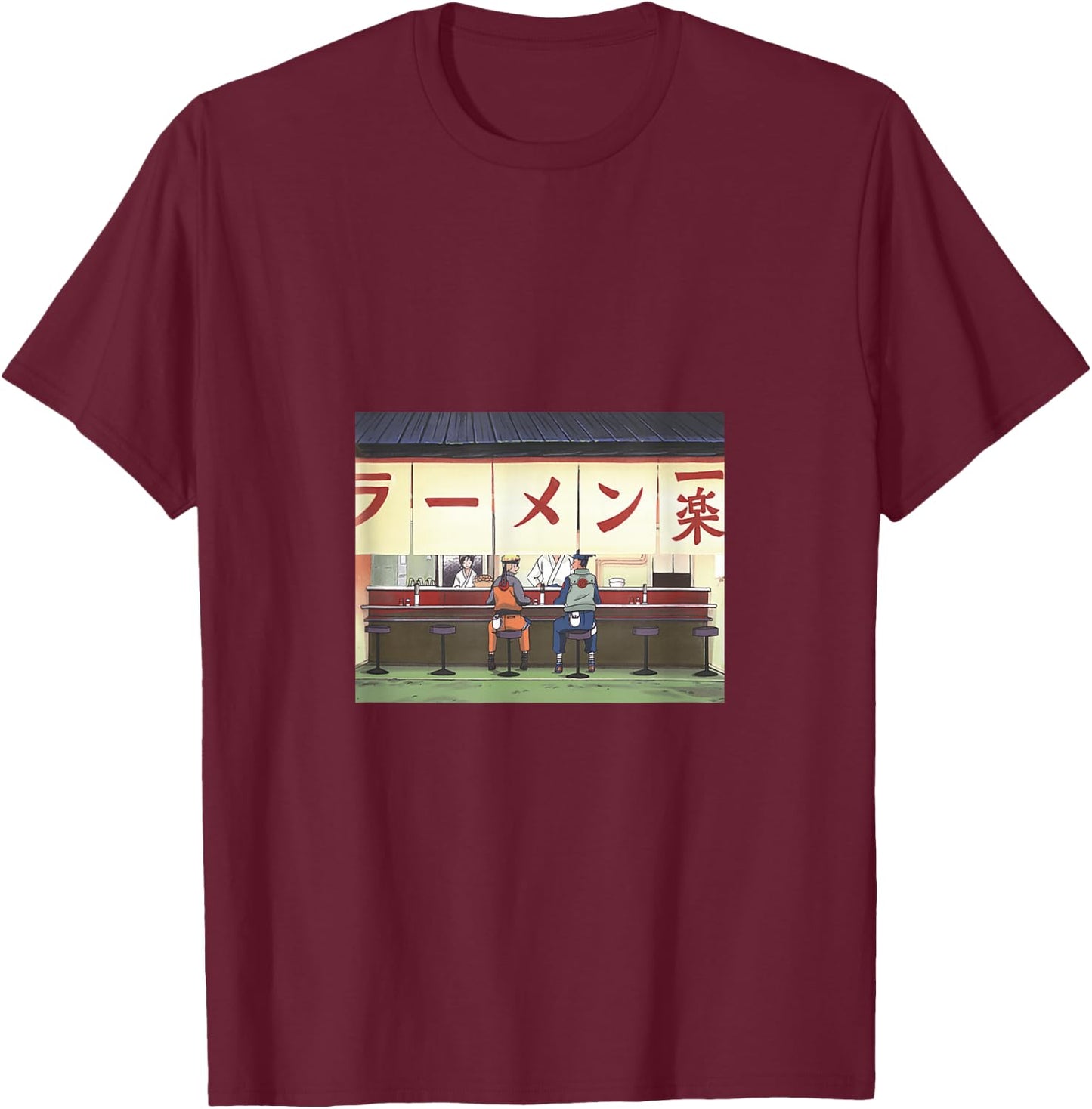 Naruto Shippuden Manga Series Dinner Time T-Shirt - T-Shirt | Maroon