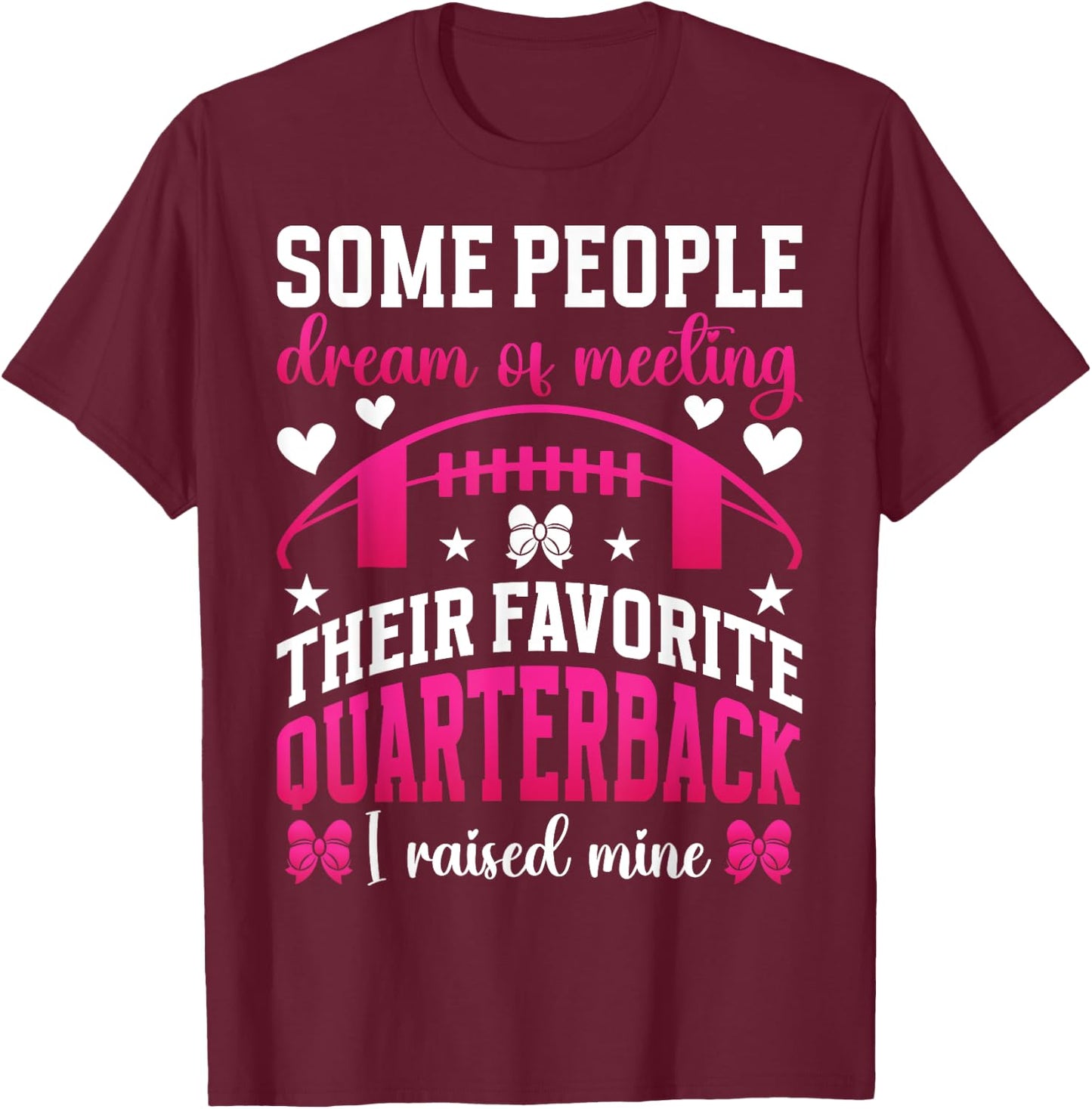 Favorite Quarterback Mom Of A Football Quarterback Mother T-Shirt - T-Shirt | Maroon