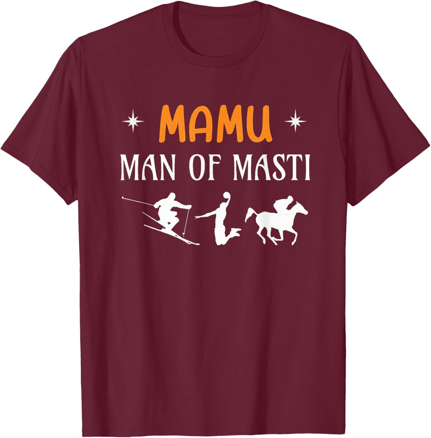Mamu Man of Masti, Cool Mamu Desi Uncle T-Shirt - T-Shirt | Maroon