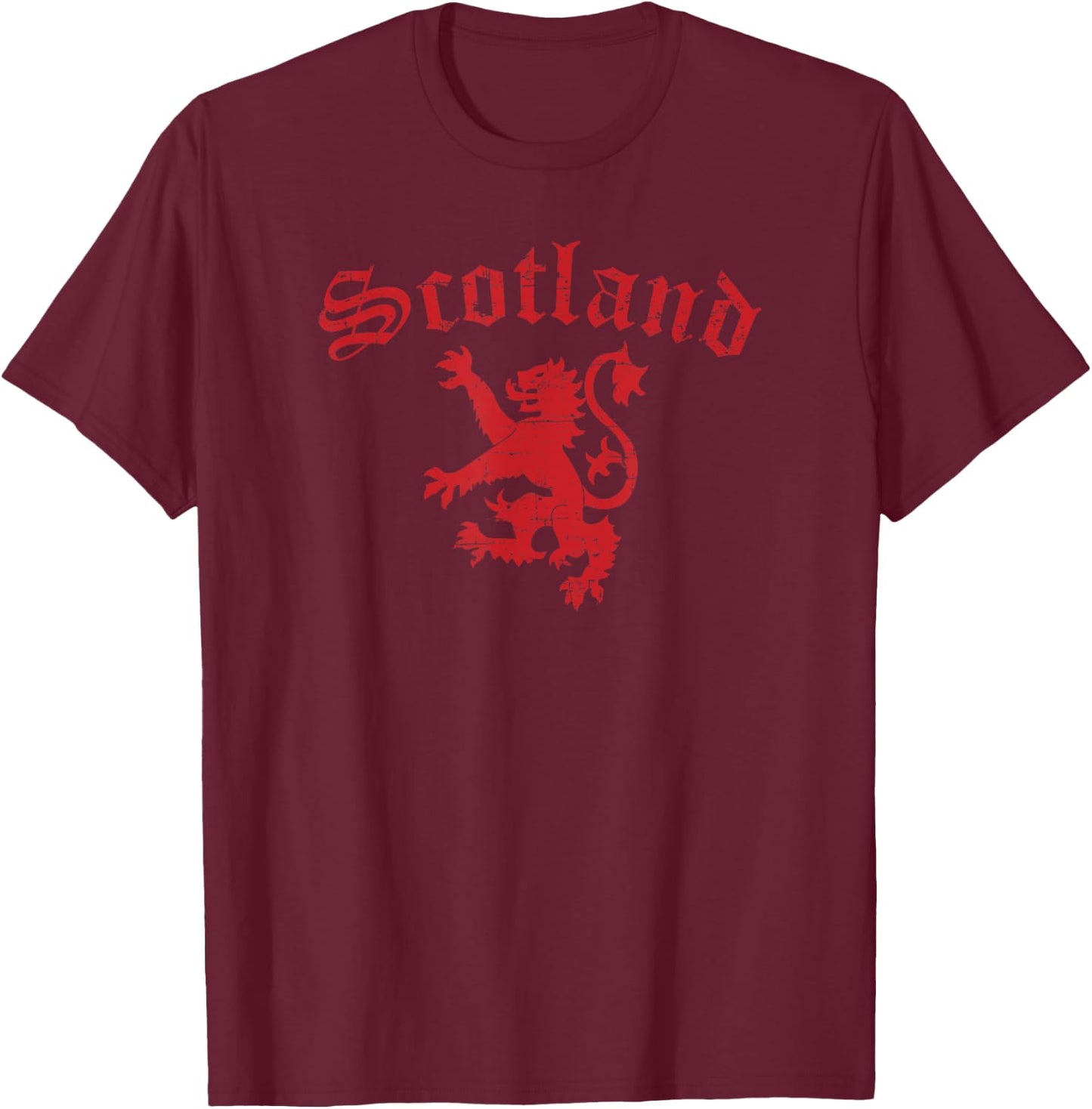 Scotland Flag Lion Rampant Scottish Pride T-Shirt - T-Shirt | Maroon