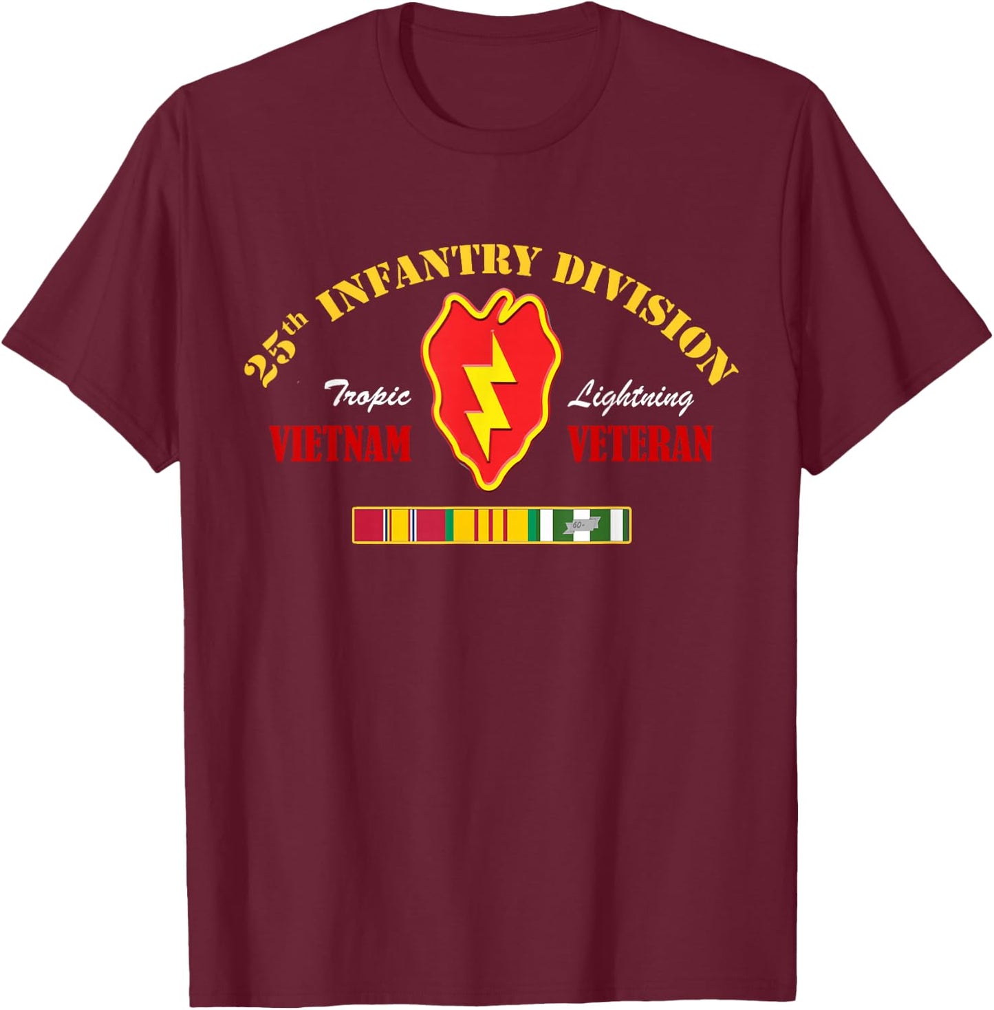 25th Infantry Division Vietnam Veteran T-Shirt - T-Shirt | Maroon