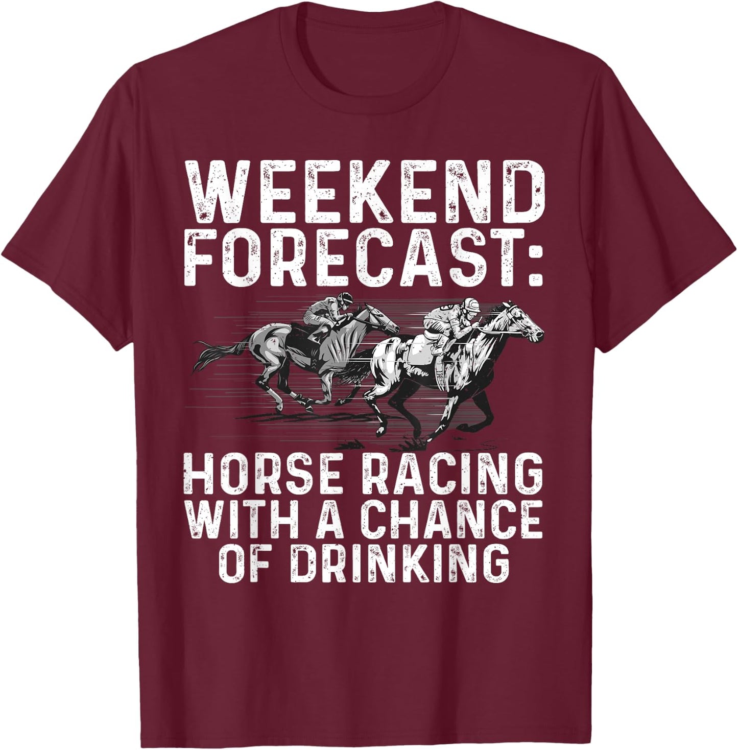 Cool Horse Racing Design Women Derby Horse Racing T-Shirt - T-Shirt | Maroon