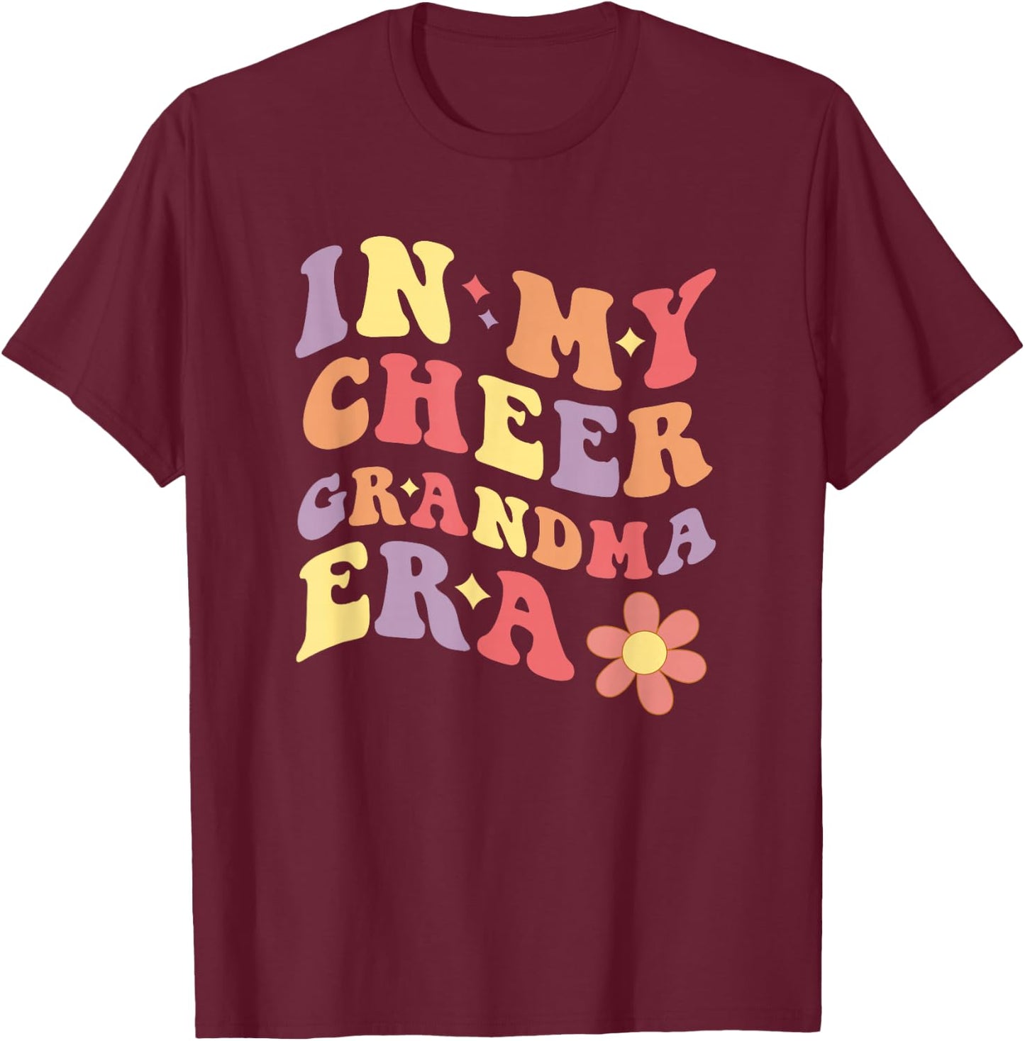 In My Cheer Grandma Era Cheerleader Grandmother T-Shirt - T-Shirt | Maroon