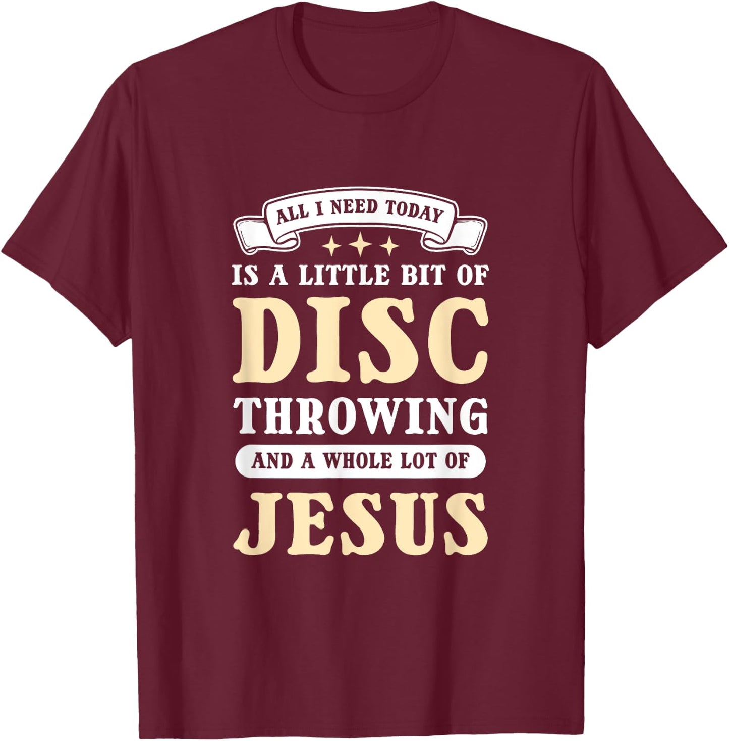 Jesus And Discus Throwing. Discus Thrower T-Shirt - T-Shirt | Maroon