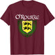 O'Rourke Surname Irish Clan Tartan Badge Ireland T-Shirt - T-Shirt | Maroon