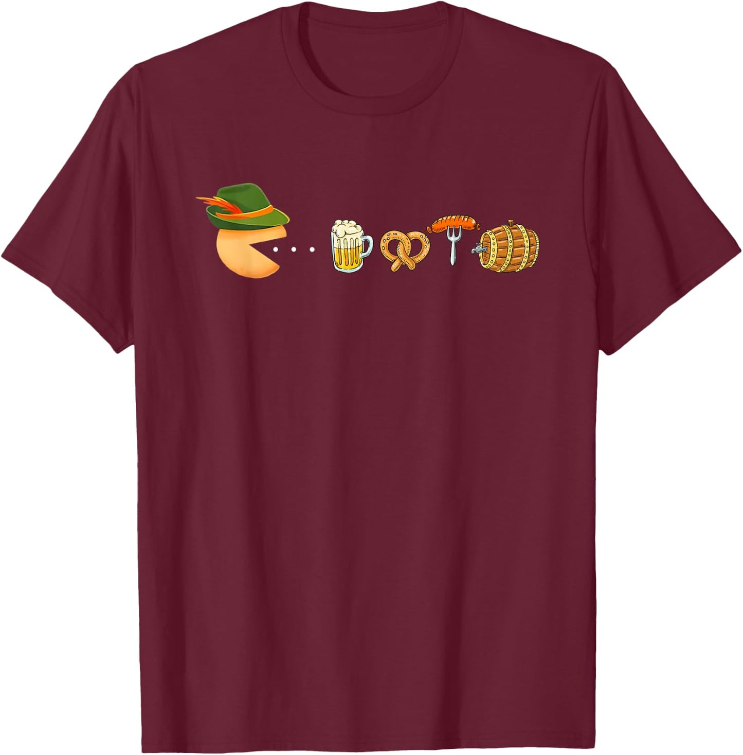 Funny Oktoberfest Gamer, Beer Festival, German Beer Drinking T-Shirt - T-Shirt | Maroon