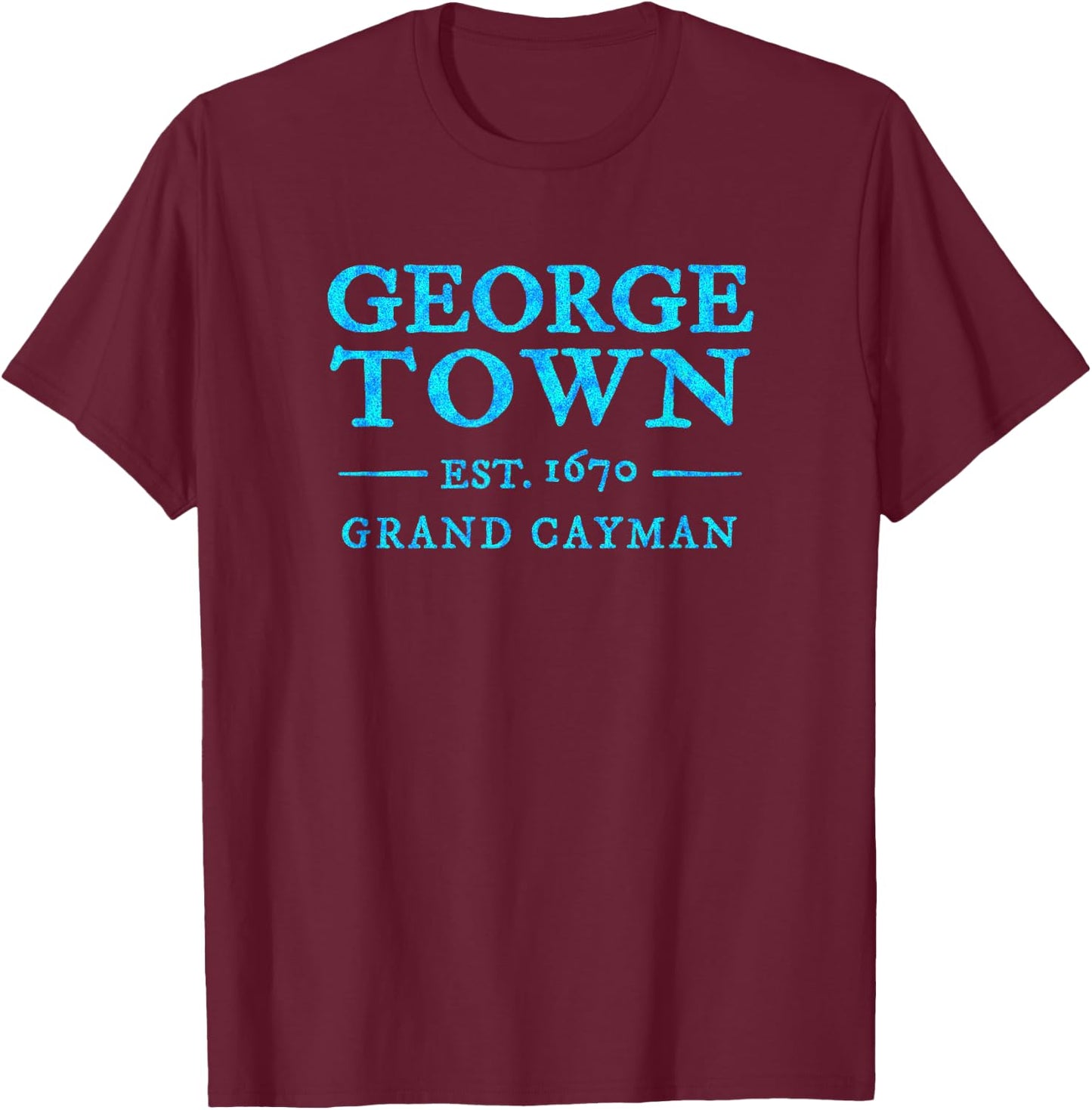 Colorful George Town Grand Cayman Retro Throwback Souvenir T-Shirt - T-Shirt | Maroon