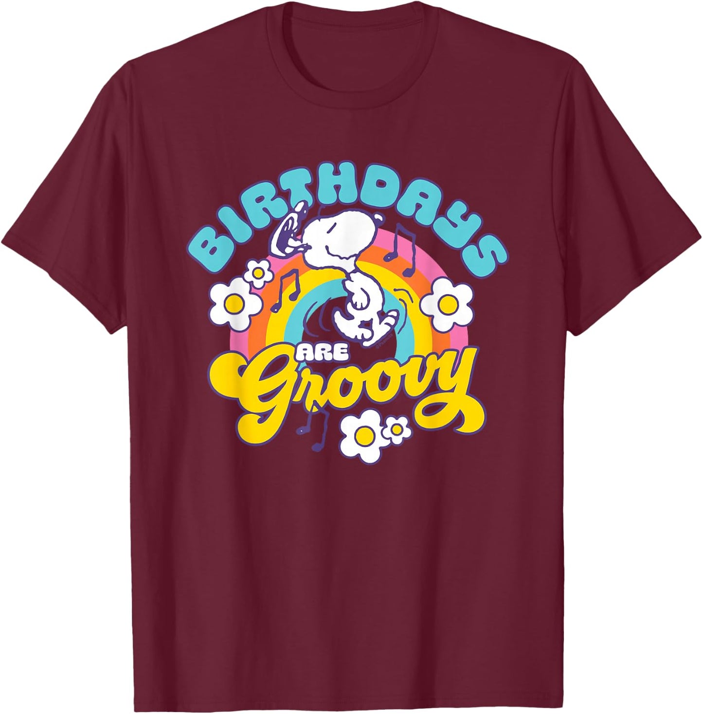 Peanuts - Birthdays are Great T-Shirt - T-Shirt | Maroon