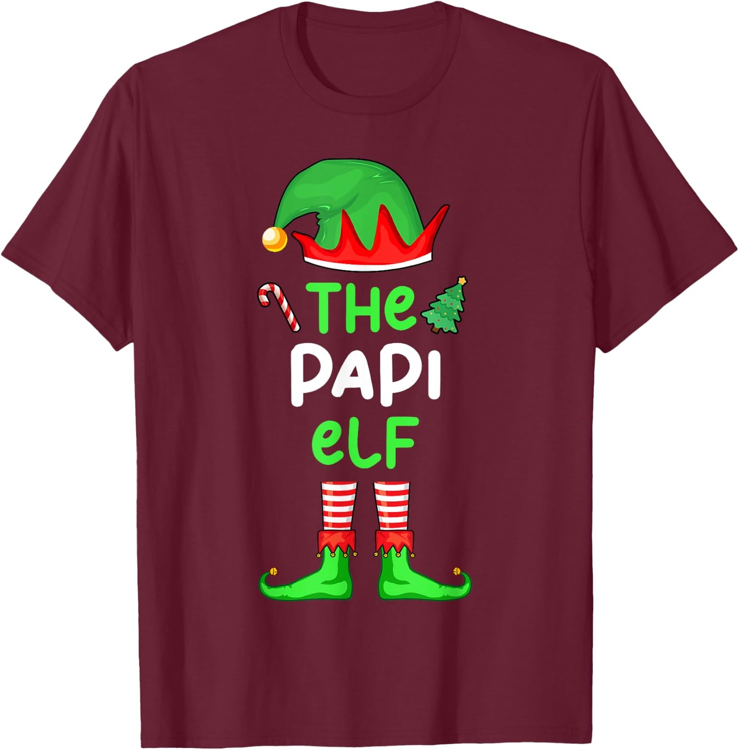 I'm The Papi Elf Christmas Family Matching Pajama T-Shirt - T-Shirt | Maroon