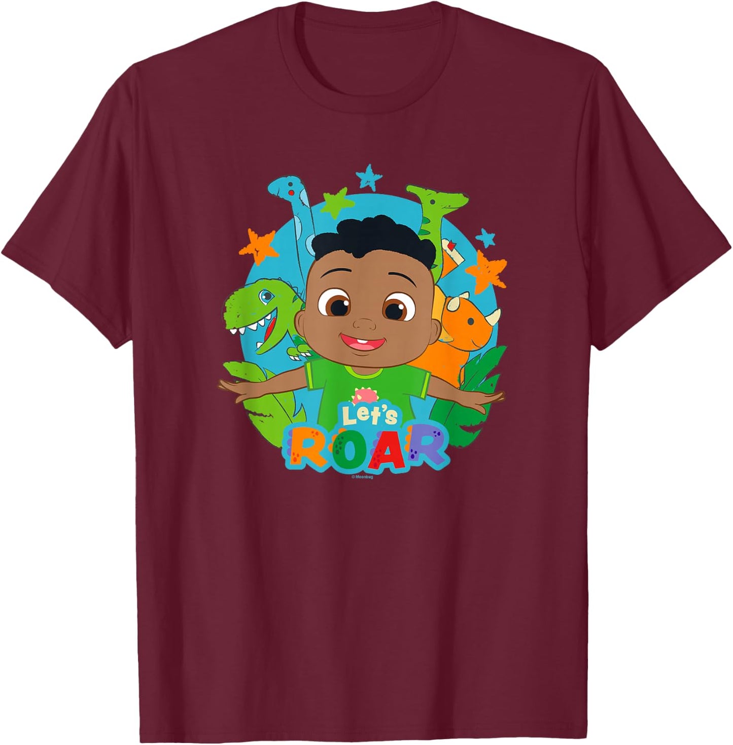 CoComelon Cody Let's Roar Dino Box Up T-Shirt - T-Shirt | Maroon