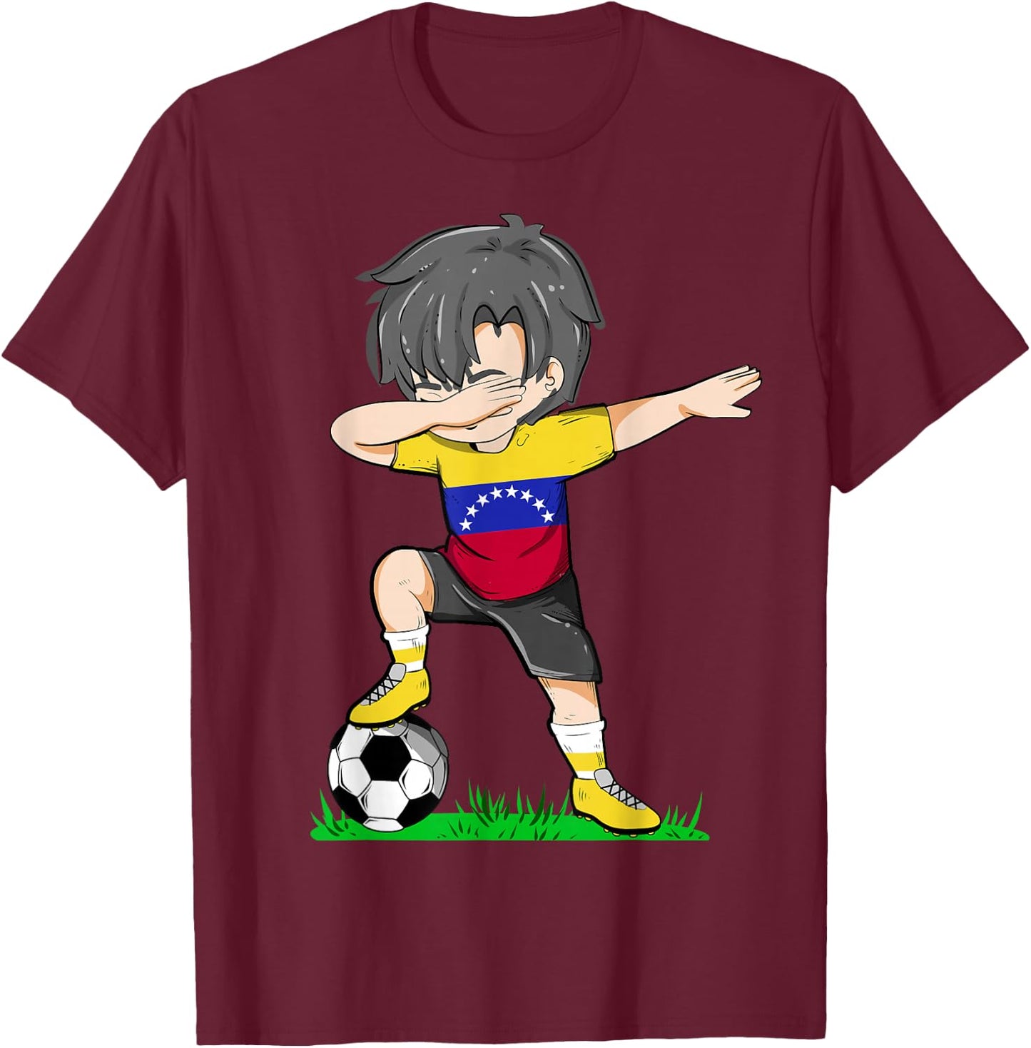 Soccer Venezuela Jersey Venezuelan Flag Football Boys Men T-Shirt - T-Shirt | Maroon