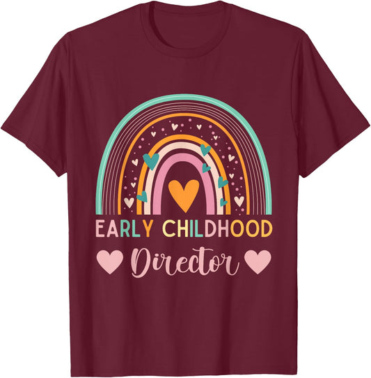 Thank you for Early childhood director appreciation Rainbow T-Shirt - T-Shirt | Maroon