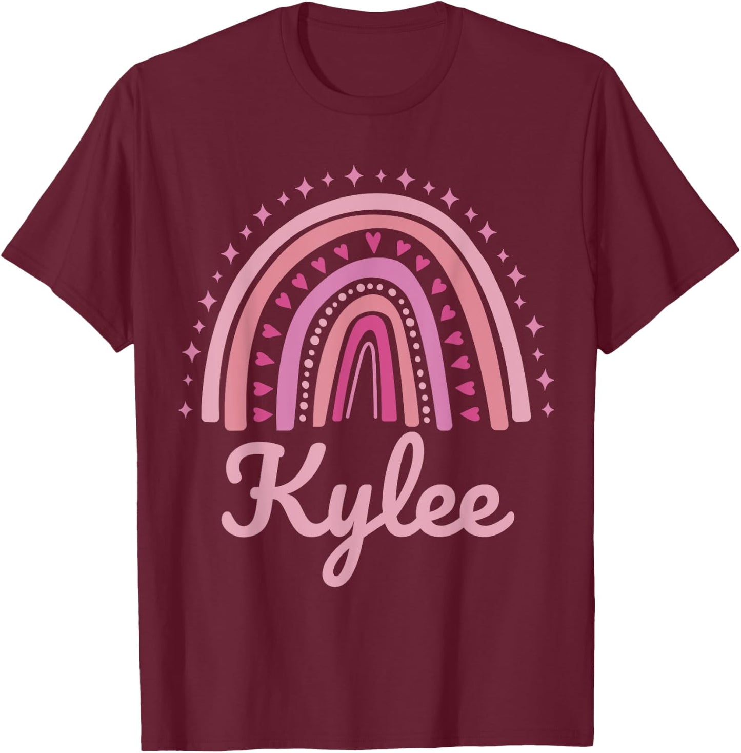 Kylee Name Personalized Funny Women Pink Rainbow Kylee T-Shirt - T-Shirt | Maroon