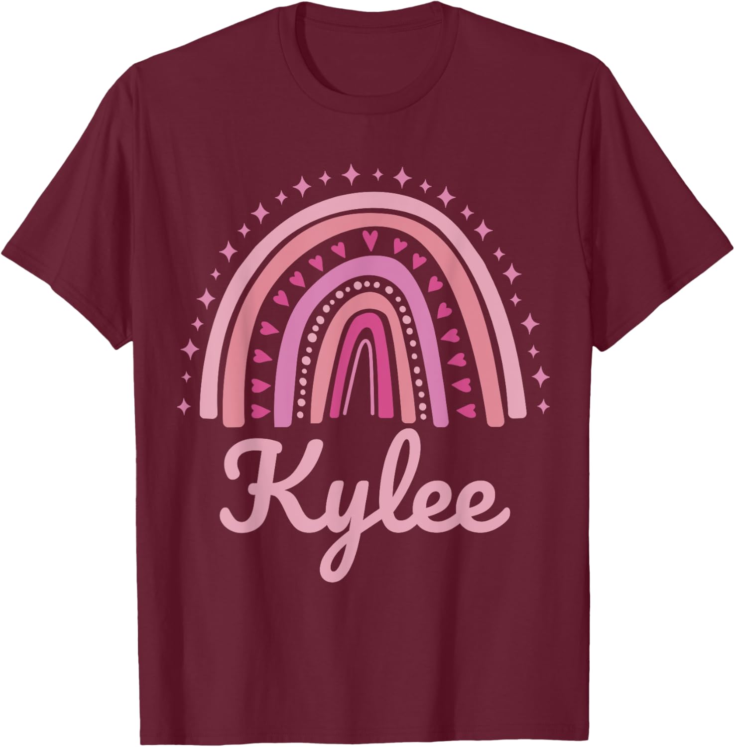 Kylee Name Personalized Funny Women Pink Rainbow Kylee T-Shirt - T-Shirt | Maroon
