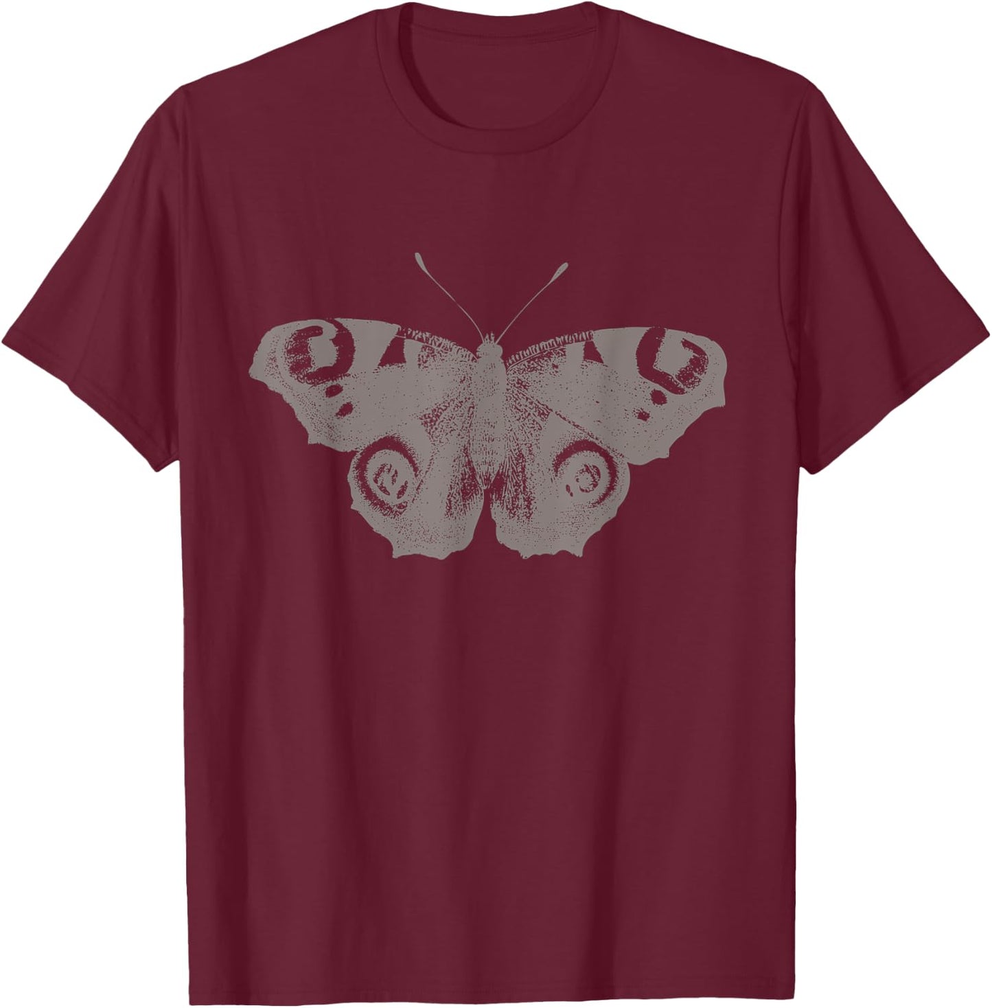 Vintage Butterfly Graphic T-Shirt - T-Shirt | Maroon