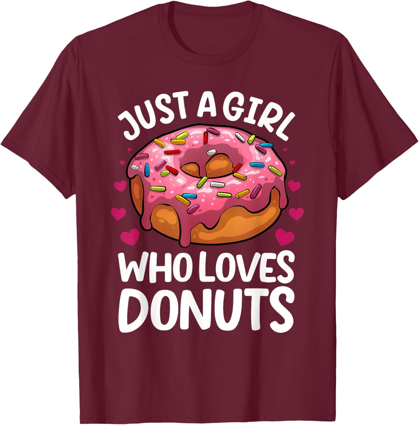 Donut Art Teen Girls Doughnut Dessert Donut Lover T-Shirt - T-Shirt | Maroon