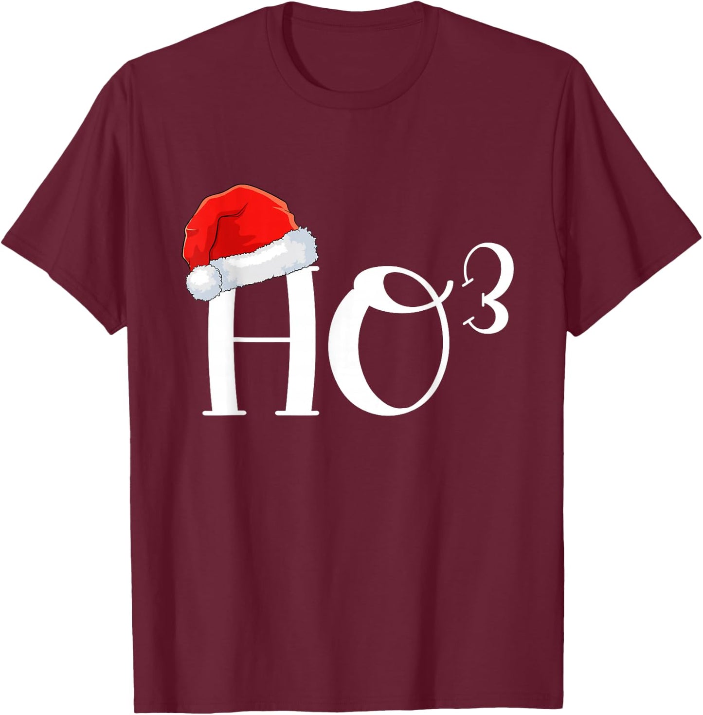 Funny Santa Ho Ho Ho To The Third Power Math Lover Christmas T-Shirt - T-Shirt | Maroon