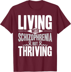 Schizophrenia Awareness Month Support Living With Schizophrenia Schizophrenia Awareness , Black, -Adults, Small, Short Sleeve, , Modern Awareness Ribbon, Letter Print, Pull On T-Shirt - T-Shirt | Maroon