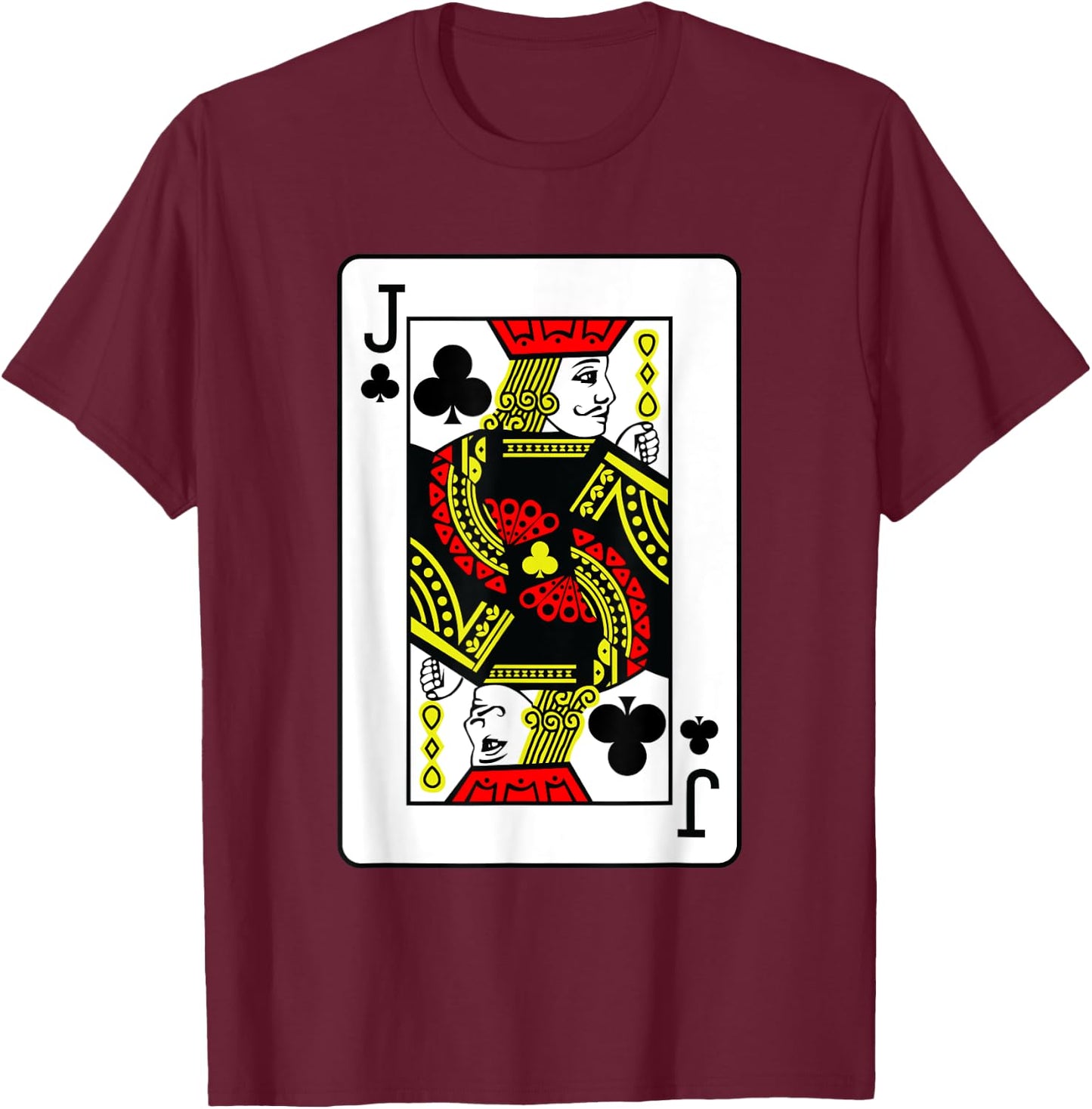 Jack Of Clubs Poker Card Games Playing Cards Black Jack T-Shirt - T-Shirt | Maroon