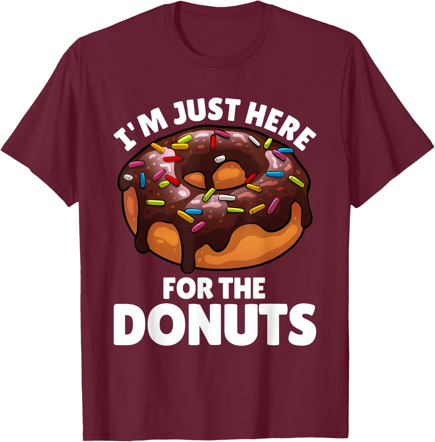 Donut Art Women Food Doughnut Dessert Donut Lover T-Shirt - T-Shirt | Maroon