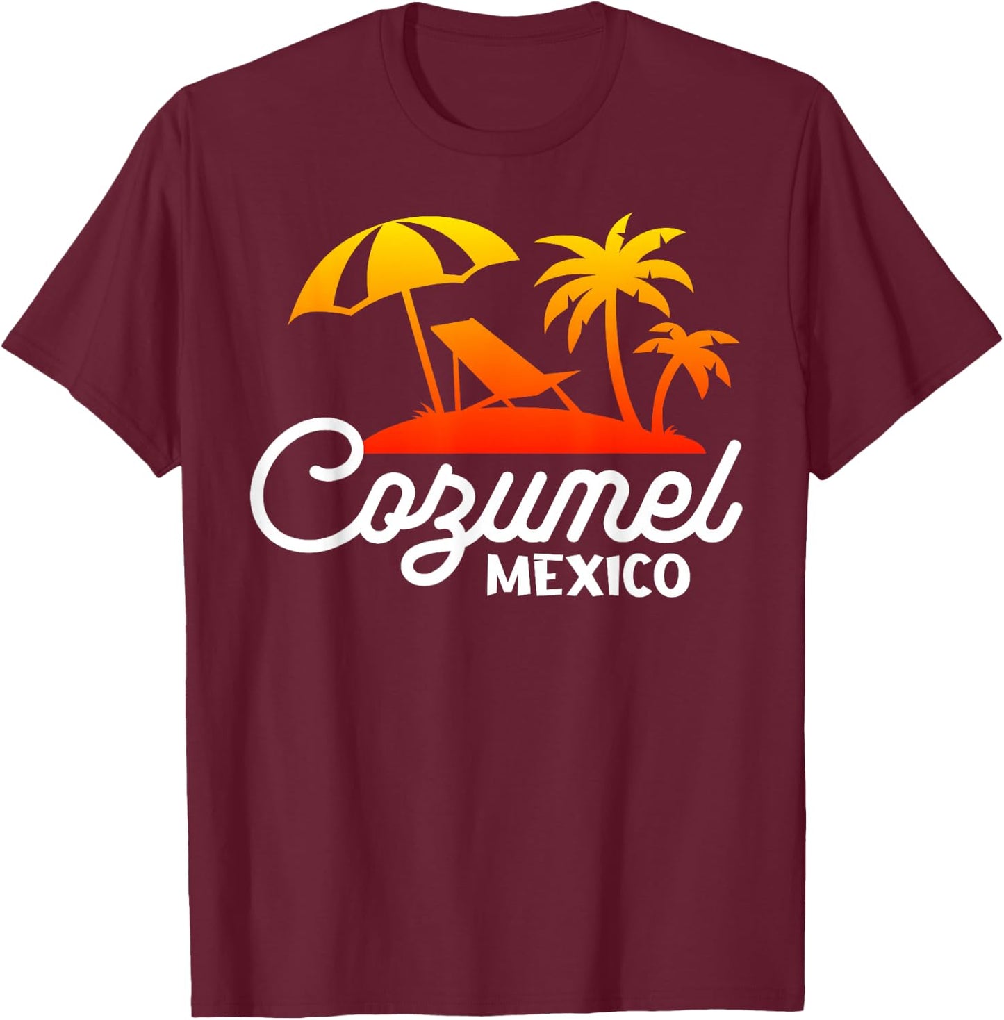 Cozumel Beach Mexico Family Vacation Tourist Souvenir T-Shirt - T-Shirt | Maroon