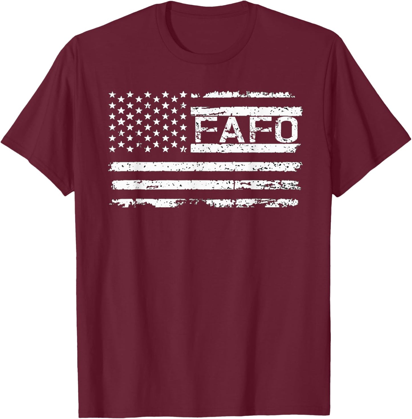 FAFO Flag T-Shirt - T-Shirt | Maroon