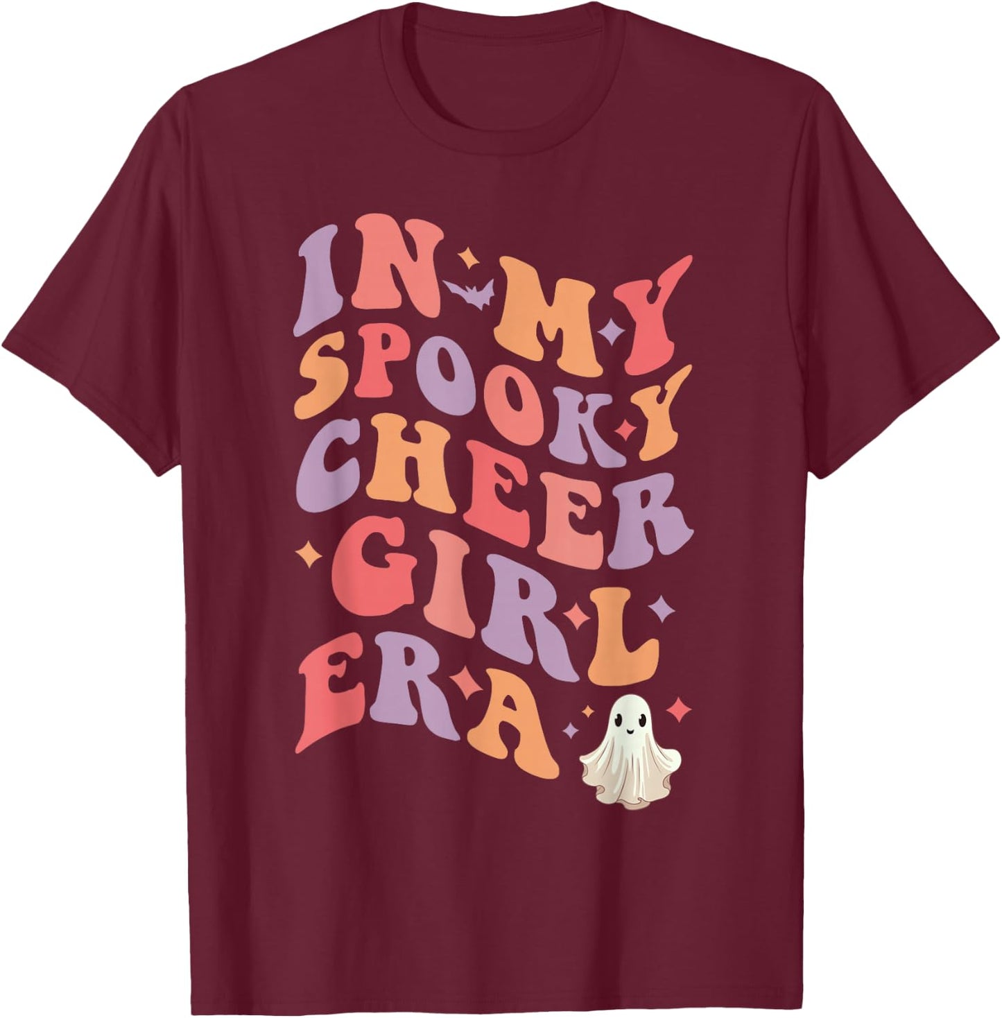 in My Spooky Cheer Girl Era Cheerleader Girl Woman Halloween T-Shirt - T-Shirt | Maroon