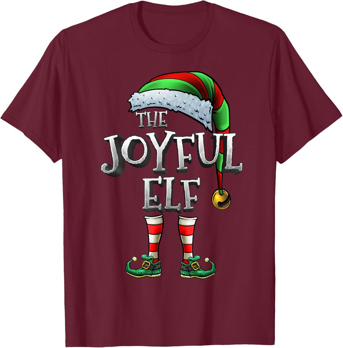 The Joyful Elf Shirt Matching Family Joyful Christmas Elf T-Shirt - T-Shirt | Maroon