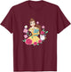 Disney Beauty and the Beast Belle & Book Fall Floral Roses T-Shirt - T-Shirt | Maroon