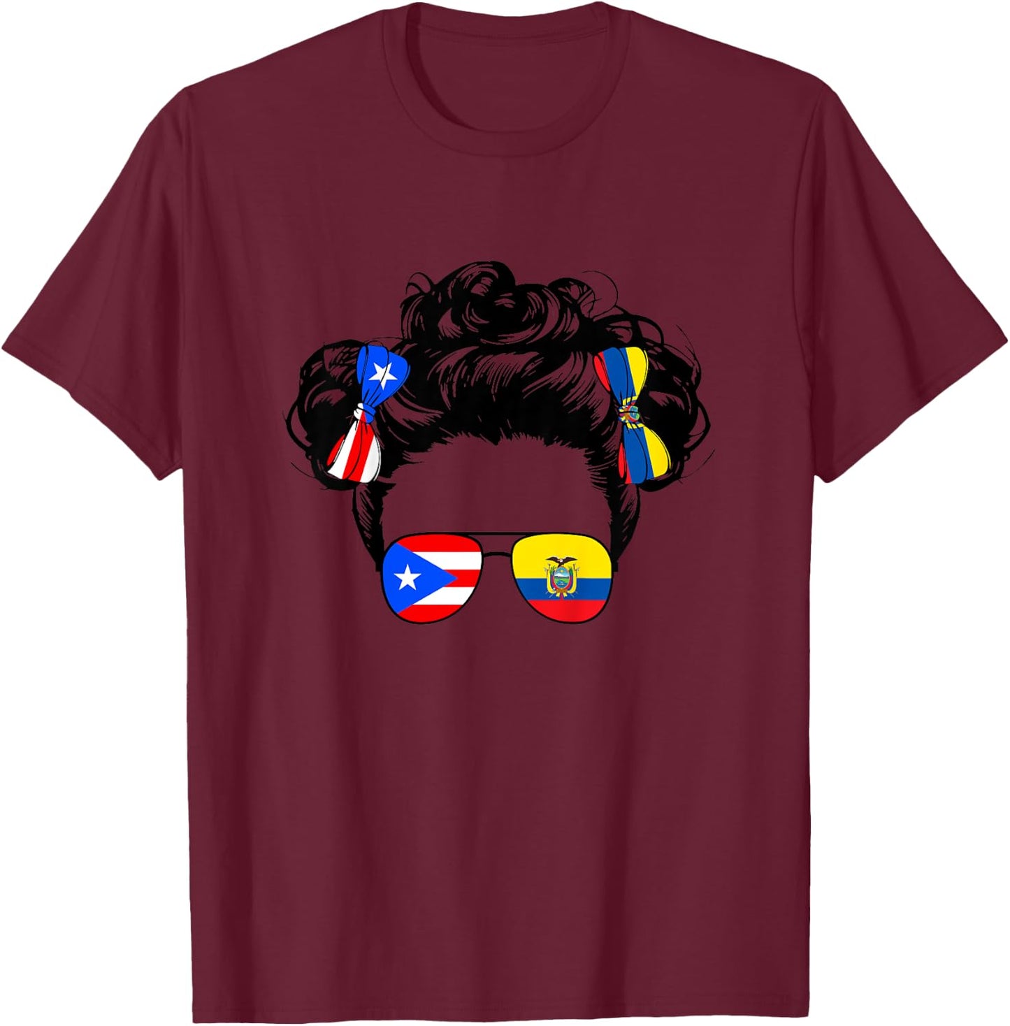 Ecuadorian And Puerto Rican Rico Ecuador Flag Baby Girls T-Shirt - T-Shirt | Maroon