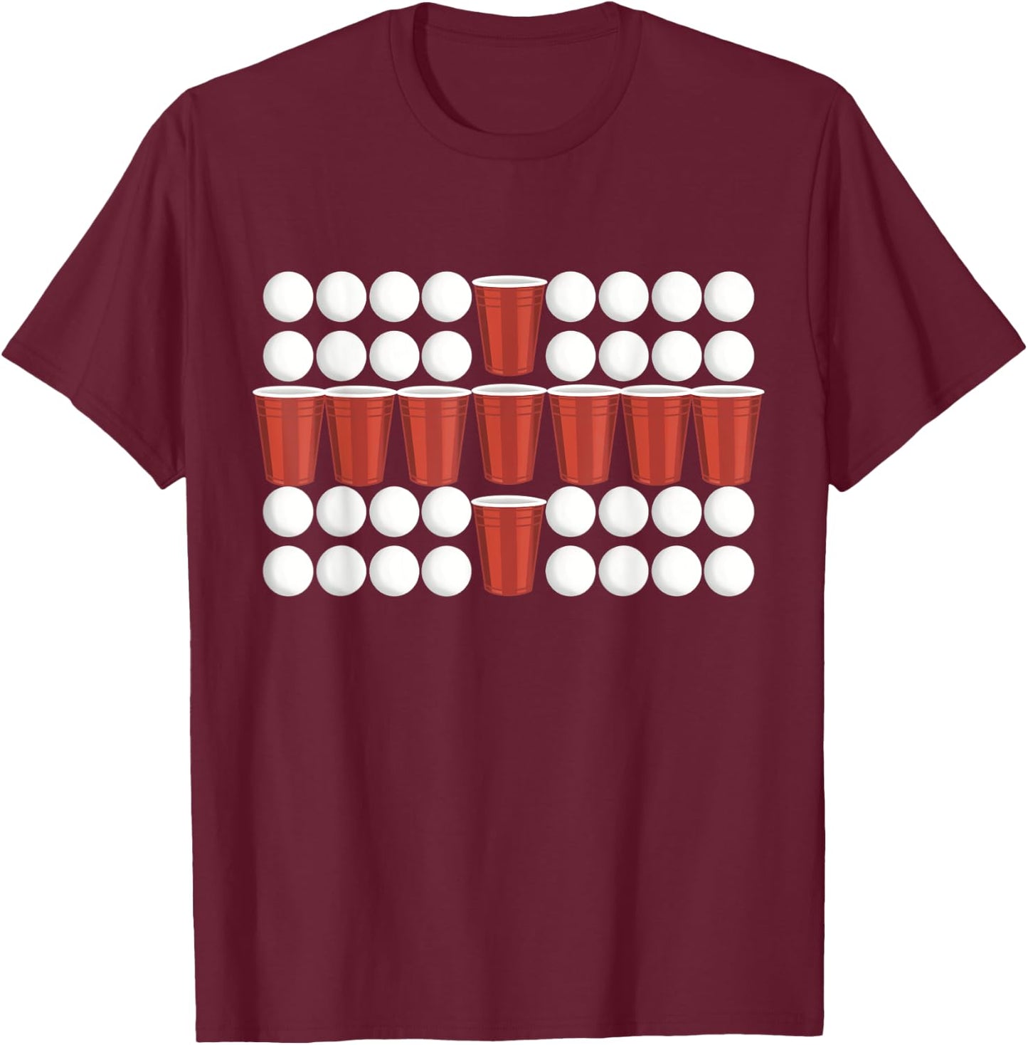 Beer Pong England Flag T-Shirt - T-Shirt | Maroon
