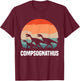 Retro Vintage Compsognathus Dinosaur Lovers T-Shirt - T-Shirt | Maroon