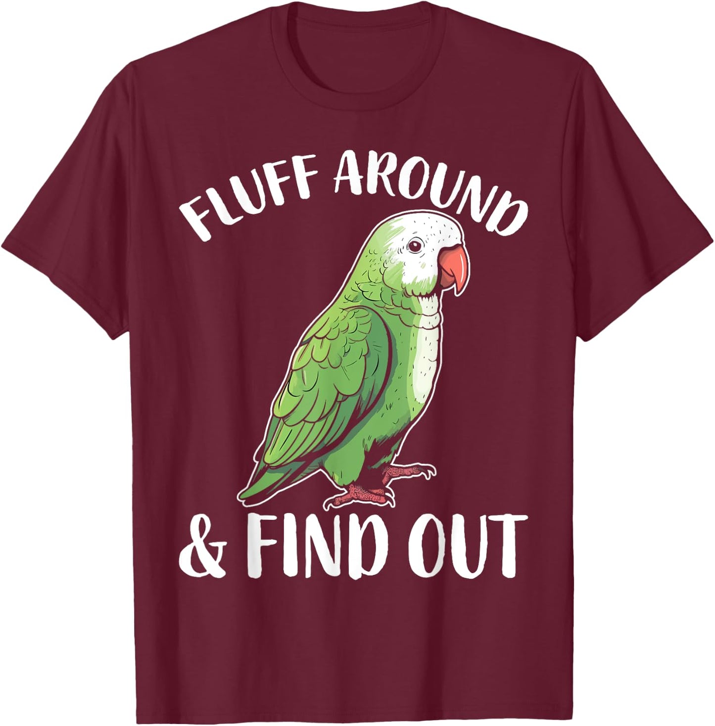 Funny Quaker Parrot T-Shirt - T-Shirt | Maroon