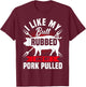 Funny BBQ Grilling Pulled Pork T-Shirt - T-Shirt | Maroon