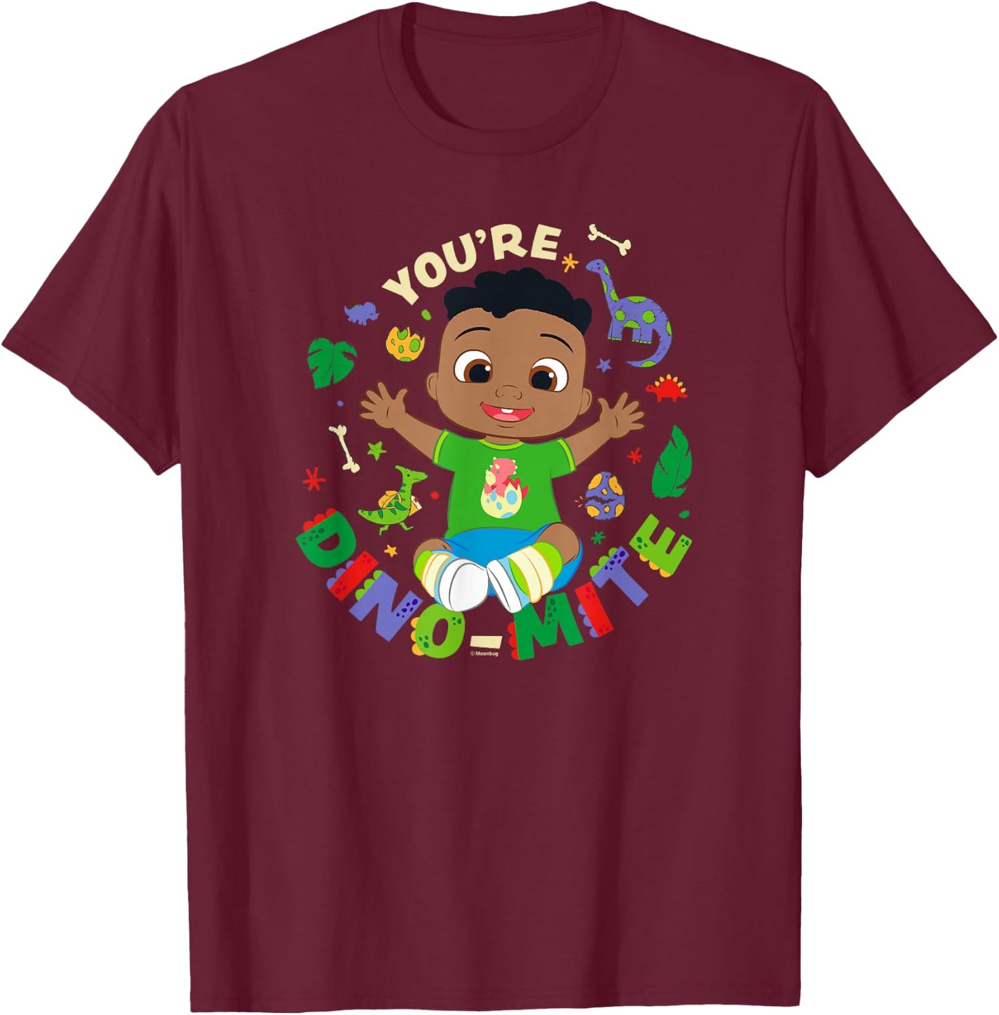 CoComelon Cody You're Dino-Mite T-Shirt - T-Shirt | Maroon