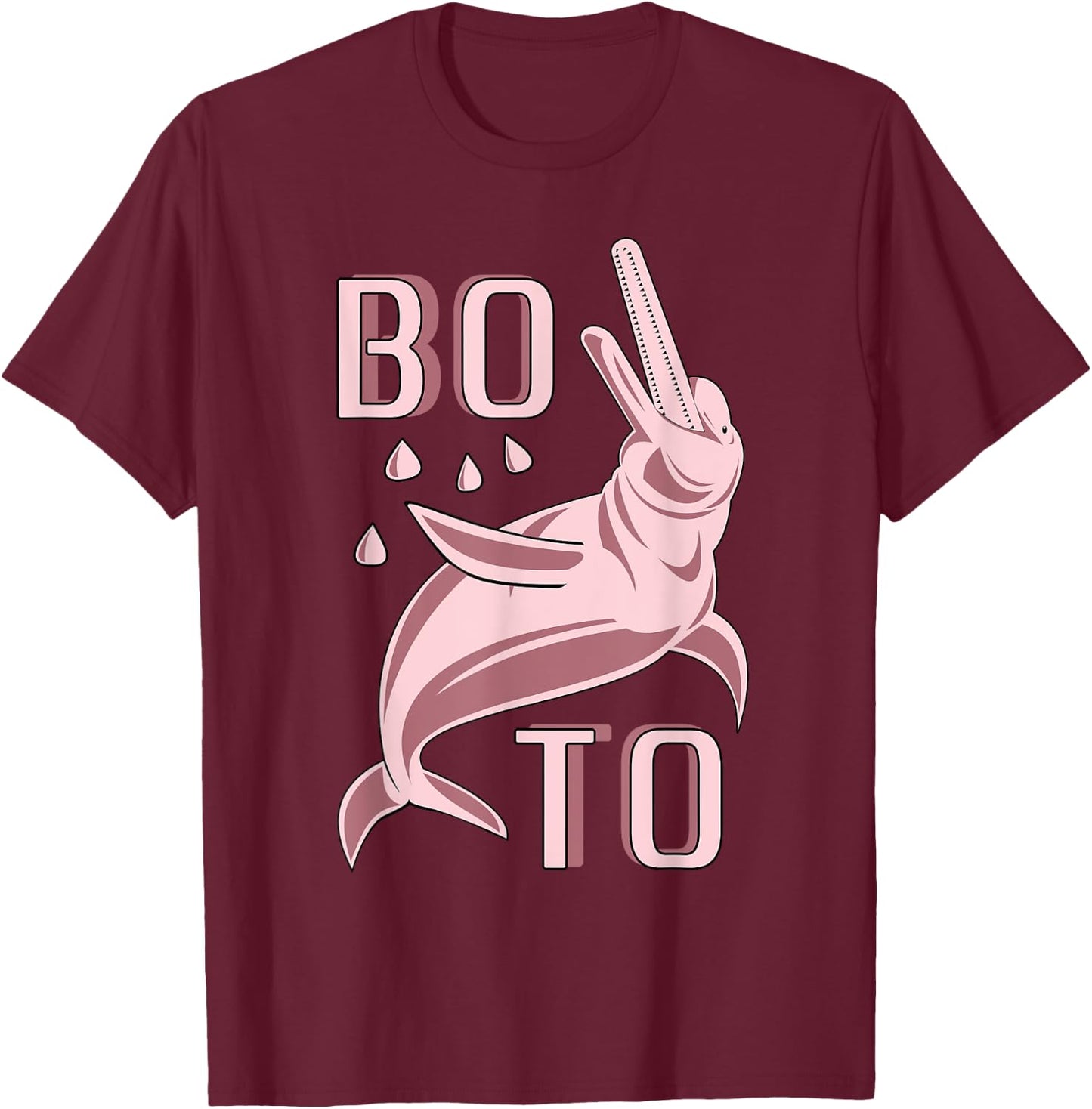Boto Pink River Dolphin Inia Bufeo T-Shirt - T-Shirt | Maroon